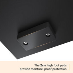 Elegant Floating Tv Stand Cabinet, Black Wall-Mounted Tv Unit With Drop-Down Door, 160X40X30Cm - thumbnail 4