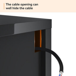 Elegant Floating Tv Stand Cabinet, Black Wall-Mounted Tv Unit With Drop-Down Door, 160X40X30Cm - thumbnail 6