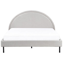 Beliani Bed Fabric Margut 160 X 200 Cm (Eu King Size) Light Grey - thumbnail 4