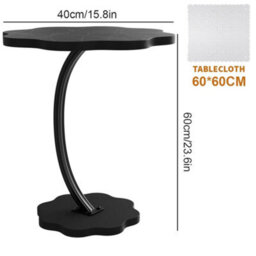 Black C-Shape Sofa Side Table Couch Laptop End Table Coffee Tea Snack Desk Living Room - thumbnail 2
