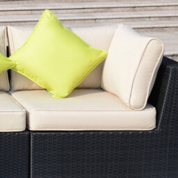 Outsunny 8Pc Rattan Sofa Garden Furniture Aluminium Outdoor Patio Set Black - thumbnail 8