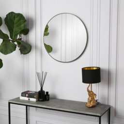 Pandora - Round Wall Mirror - 80X80 Cm (Black) - thumbnail 1