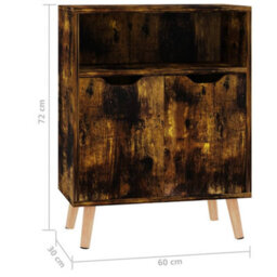 Berkfield Sideboard Smoked Oak 60X30X72 Cm Engineered Wood - thumbnail 8