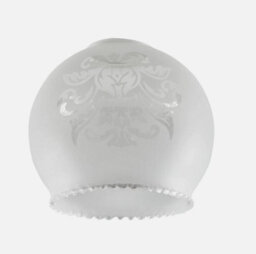 Set Of 3 White Ceiling Light Shades Traditional Glass Floral Design Lampshades - thumbnail 1