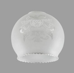 Set Of 3 White Ceiling Light Shades Traditional Glass Floral Design Lampshades - thumbnail 2