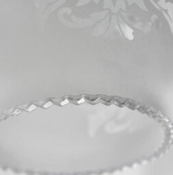 Set Of 3 White Ceiling Light Shades Traditional Glass Floral Design Lampshades - thumbnail 3