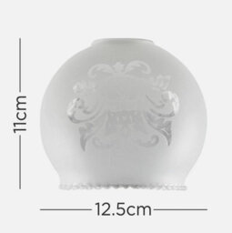 Set Of 3 White Ceiling Light Shades Traditional Glass Floral Design Lampshades - thumbnail 4