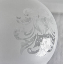 Set Of 3 White Ceiling Light Shades Traditional Glass Floral Design Lampshades - thumbnail 5