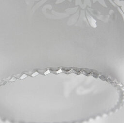 Set Of 3 White Ceiling Light Shades Traditional Glass Floral Design Lampshades - thumbnail 6