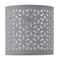 First Choice Lighting Antique Brass Stick Table Lamp With Grey Laser Cut Shade - thumbnail 3