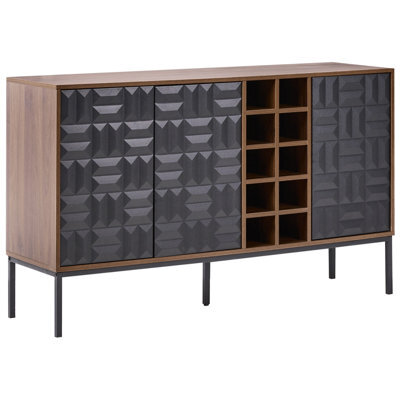 Beliani Wine Cabinet Caraquet Dark Brown - image 1