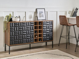 Beliani Wine Cabinet Caraquet Dark Brown - thumbnail 2