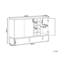 Beliani Wine Cabinet Caraquet Dark Brown - thumbnail 3