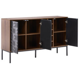 Beliani Wine Cabinet Caraquet Dark Brown - thumbnail 4