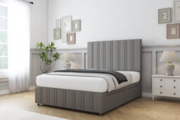 "Sloomy Langston Pewter Dumfries Divan Bed Set 2 Drawers Left Side - 26"" Strutted & 12""  Footboard 2'6 Small Single" - thumbnail 2
