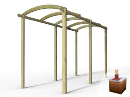 Edecks Contemporary Colonnade Wooden Garden Pergola (W 1800mm X D 4800mm) With Steel Spikes (2.7M) - thumbnail 4