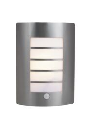 GoodHome Fixed Matt Silver Pir Motion Sensor Outdoor Wall Light 40W - thumbnail 2