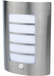 GoodHome Fixed Matt Silver Pir Motion Sensor Outdoor Wall Light 40W - thumbnail 1