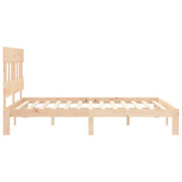Berkfield Bed Frame With Headboard King Size Solid Wood - thumbnail 7