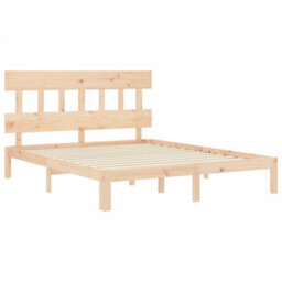 Berkfield Bed Frame With Headboard King Size Solid Wood - thumbnail 5