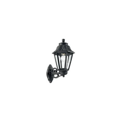Ideal Lux Luminosa Anna 1 Light Outdoor Flush Wall Lantern Black Ip44, E27