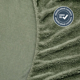 Silentnight Teddy Fleece Fitted Sheet - Sage - King - thumbnail 4