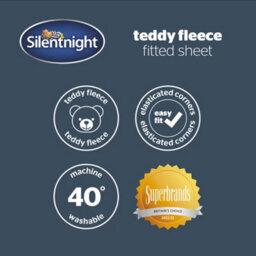 Silentnight Teddy Fleece Fitted Sheet - Sage - King - thumbnail 6