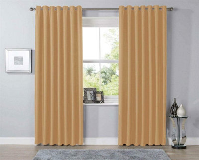 Blackout Curtains In Ochre, 117Cm X 137Cm