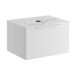 Affine 600mm Countertop Bathroom Vanity Unit Wall Hung Furniture Soft Close White - thumbnail 3