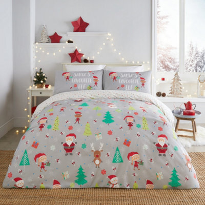 Fusion Elf & Santa Christmas Duvet Cover Set - image 1