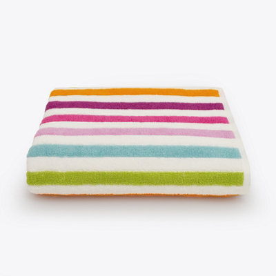Allure Bath Fashions Cali Multicoloured Striped Bath Sheet Towel - image 1