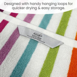 Allure Bath Fashions Cali Multicoloured Striped Bath Sheet Towel - thumbnail 5