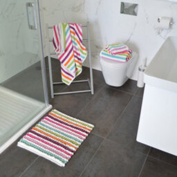Allure Bath Fashions Cali Multicoloured Striped Bath Sheet Towel - thumbnail 6