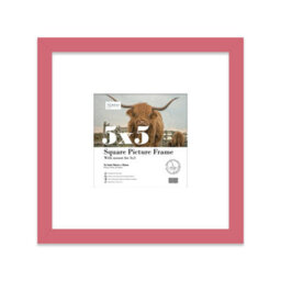 "5X5"" Pink Picture Frame - 5X5"" Square Frame With 3X3"" Mount For 5X5""/3X3"" Pictures Art Deco Style Wall Art, 1 Pack" - thumbnail 1