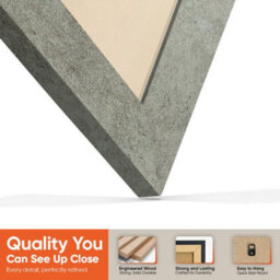 "AK Frames 25X17"" Grey Marble Modern Vinyl Record Frame With Ivory Mount For 12 Inch Lp Cover & Disc - Overlapped Design" - thumbnail 3