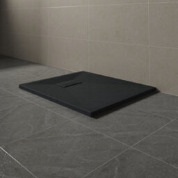 Sundaze 800 X 700mm Smc Black Rectangle Slate Effect Bathroom Shower Tray - thumbnail 1