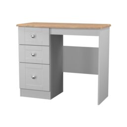 Santander Ready Assembled Matt Grey & Oak 3 Drawer Non-Extendable Dressing Table (H)792mm (W)928mm (D)428mm - thumbnail 2