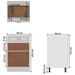 Vidaxl Drawer Bottom Cabinet Lyon White 50X46X81.5 Cm Engineered Wood - thumbnail 9