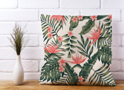 Warren Reed Designer Dark Tropical Green Leaves Cushions 45Cm X 45Cm - thumbnail 2