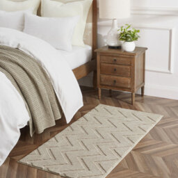 Bedlooms Beige High Low Pile Rug 60X110Cm, Soft Thick Piles,  Diamond Pattern, Hallway Runner And Area Rugs - thumbnail 8