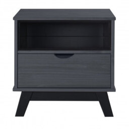 Mercers Furniture Scandian Grey Bedside Cabinet Solid Wood Pine Wooden Side End Lamp Drawers Bedroom Height-51Cm Width-49Cm Depth-35Cm - thumbnail 4