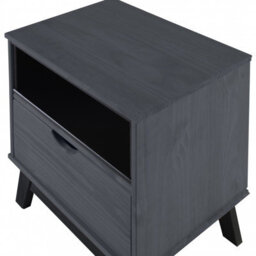 Mercers Furniture Scandian Grey Bedside Cabinet Solid Wood Pine Wooden Side End Lamp Drawers Bedroom Height-51Cm Width-49Cm Depth-35Cm - thumbnail 3