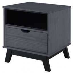 Mercers Furniture Scandian Grey Bedside Cabinet Solid Wood Pine Wooden Side End Lamp Drawers Bedroom Height-51Cm Width-49Cm Depth-35Cm - thumbnail 6