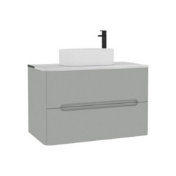 Royal Bathrooms Venice 800mm Dove Grey Wall Mounted Bathroom Countertop Vanity Unit 2 Drawer With Peak Basin - thumbnail 7