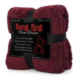 Snug Rug Blanket Luxury Sherpa Fleece Sofa Tv Throw Gift Blankets 127X178Cm - Mulberry Red