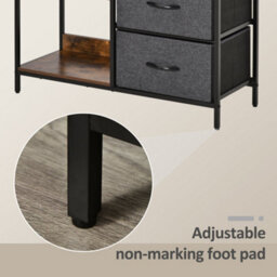 Wyld Haus Disabapa Fabric And Wood Storage Chest - 3 Drawers 2 Shelves, Brown And Black - thumbnail 6
