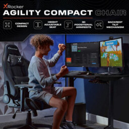 X Rocker Agility Compact Ergonomic Esports Gaming Chair For Juniors - Carbon Black - thumbnail 2