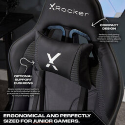 X Rocker Agility Compact Ergonomic Esports Gaming Chair For Juniors - Carbon Black - thumbnail 3