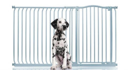 Bettacare Extra Tall Curved Top Dog Gate, 171Cm - 180Cm, Matt Grey, Extra Tall 100Cm In Height, Pressure Fit Pet Gate - thumbnail 1