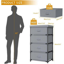 4 Drawers Fabric Chest Of Drawers Bedroom - thumbnail 2